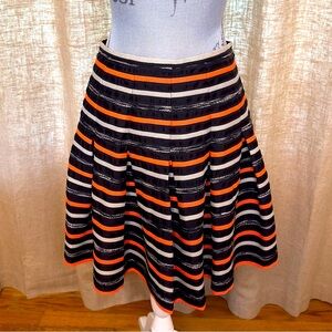 Anthropologie HD In Paris Striped Ribbon Swing Skirt Size 8